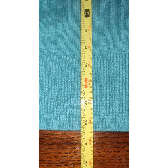 Pure Collection Women's Cardigan UK 10 US 4 Teal 100% Cashmere Round Neck Cardig - Picture 7 of 11